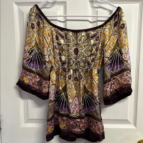 Hale Bob 100% Silk Bohemian Women's Top - Picture 3 of 7